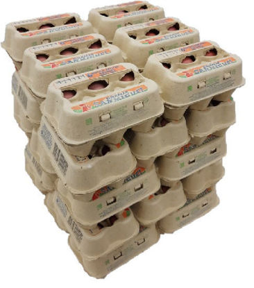 Imagen de Pack x 15 docenas en estuches de huevos grandes BLANCOS de 64 grs. promedio.