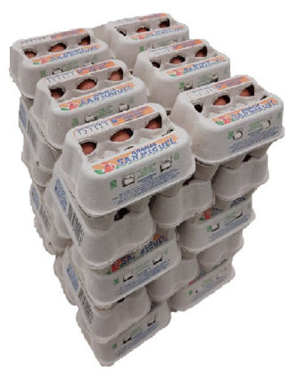 Picture of Pack x 15 docenas en estuches de huevos medianos BLANCOS de 57 grs. promedio.