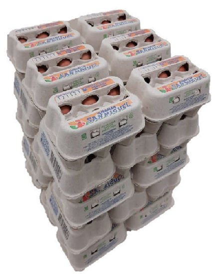 Imagen de Pack x 15 docenas en estuches de huevos medianos COLOR de 57 grs. promedio.